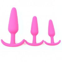 Pink Silicone Anal Plug Set